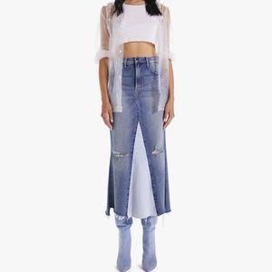 MOTHER denim maxi skirt rare pieced